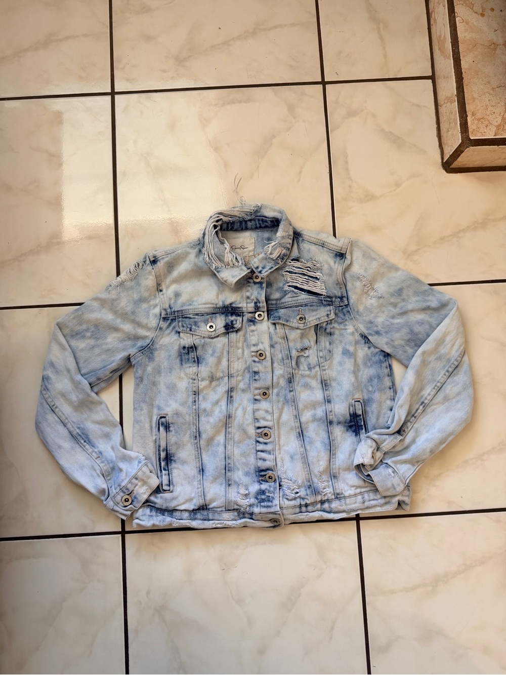 Distressed Light Blue Denim Jacket - Kids